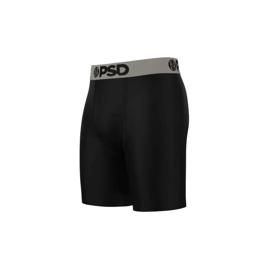 PSD Men's Black Chrome Cotton 3-Pack Boxer Briefs Medium Underwear - 424180186-BLK-M
