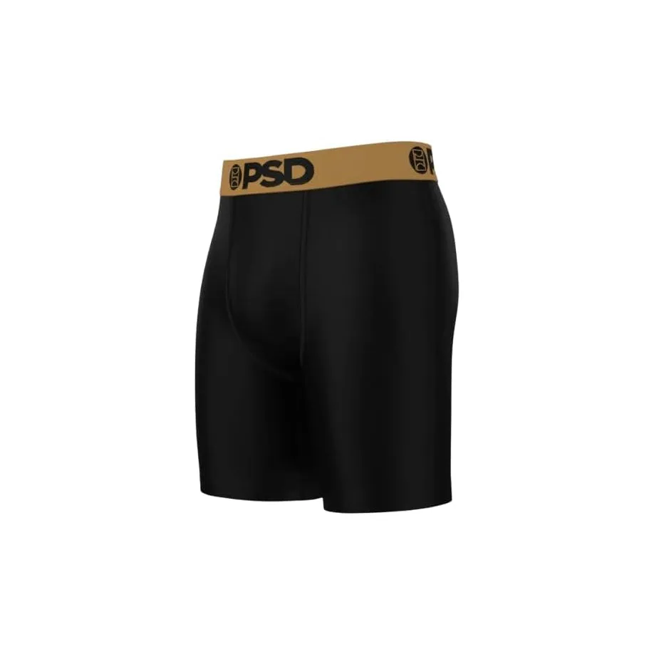 PSD Men's Black Chrome Cotton 3-Pack Boxer Briefs Medium Underwear - 424180186-BLK-M