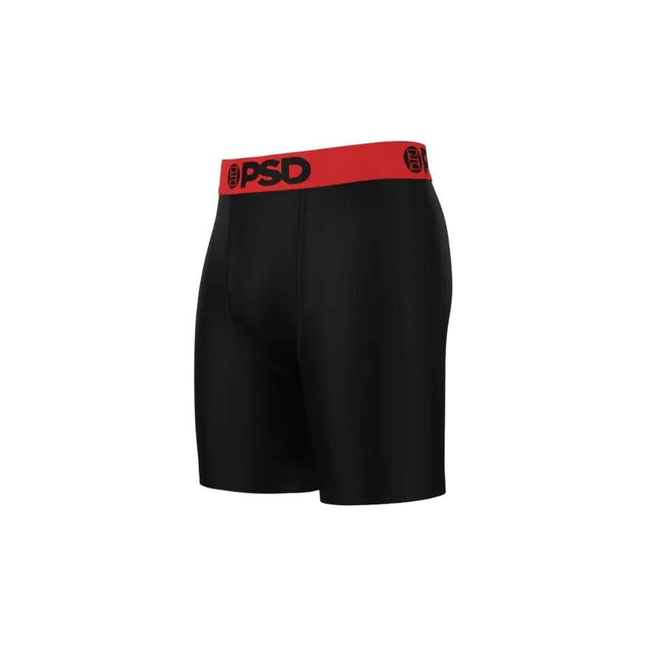 PSD Men's Black Chrome Cotton 3-Pack Boxer Briefs Small Underwear - 424180186-BLK-S