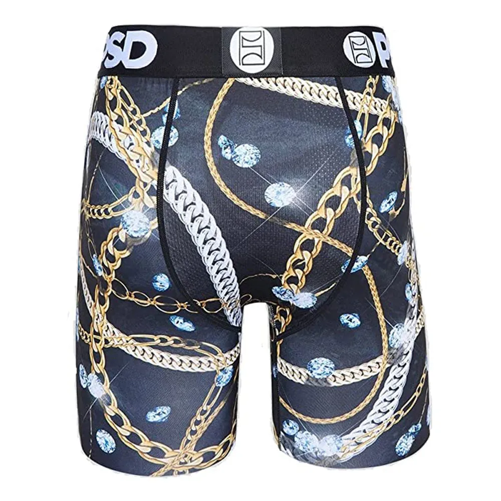 PSD Men's Black Ice & Chains Boxer Briefs Underwear - 122180073-BLK