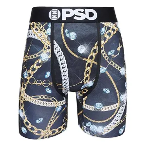 PSD Men's Black Ice & Chains Boxer Briefs Underwear - 122180073-BLK