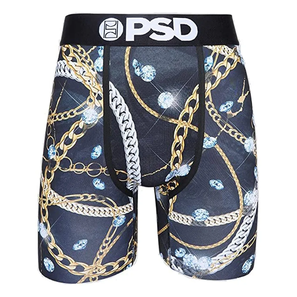 PSD Men's Black Ice & Chains Boxer Briefs Underwear - 122180073-BLK