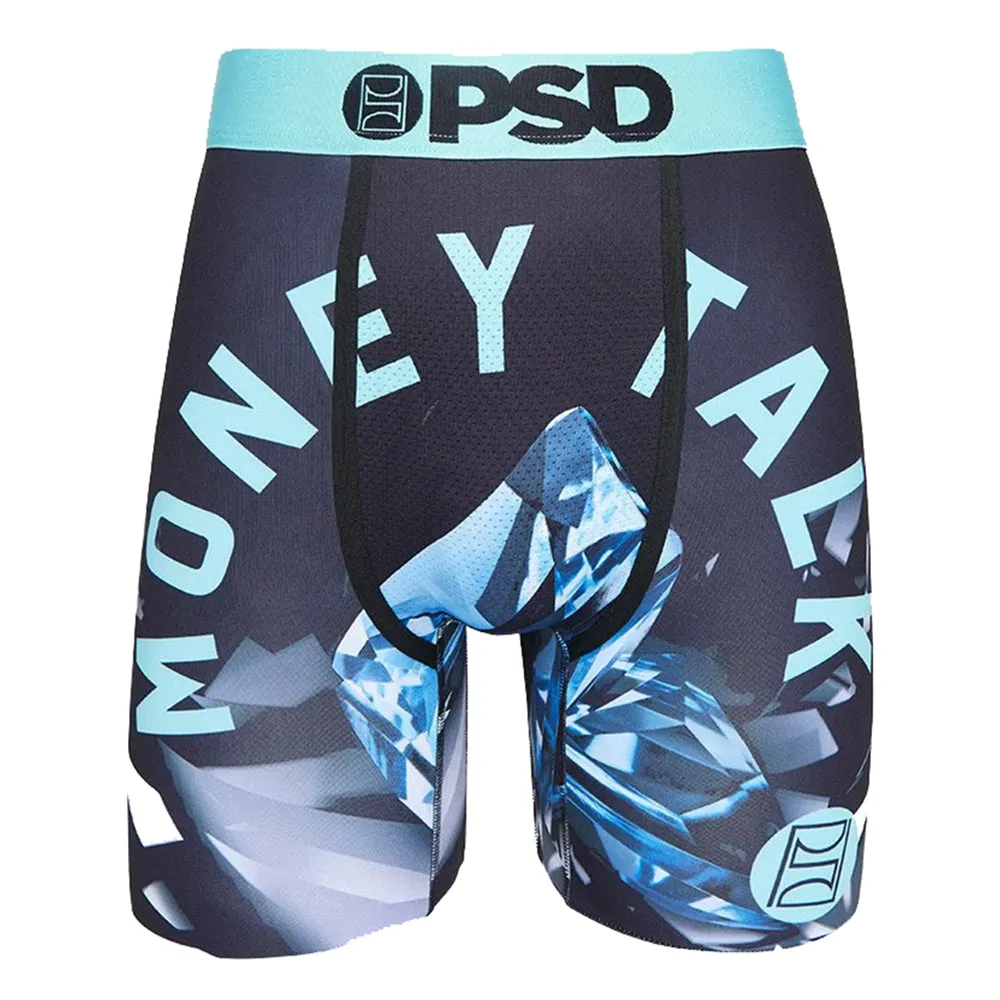 PSD Men's Black Money Talk Boxer Briefs Underwear - 122180025-BLK