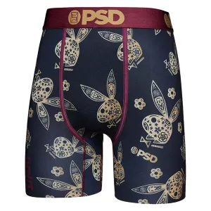 PSD Men's Black Playboy Chinese Boxer Briefs Underwear - 422180156-BLK