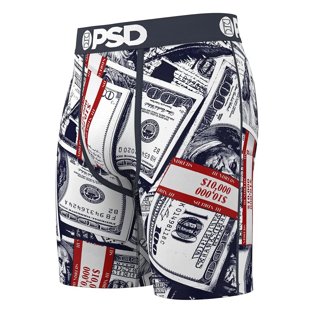 PSD Men's Multicolor 7 Inch Inseam Breathable And Supportive With Moisture-Wicking Fabric Luxury Print Boxer Briefs Extra Large Underwear (Knit) - 224180220-MUL-XL