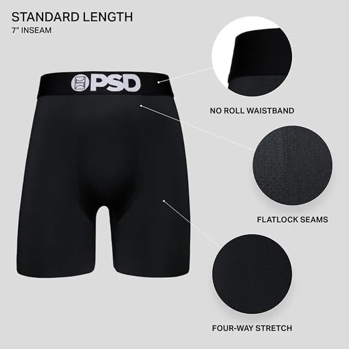PSD Men's Multicolor 7 Inch Inseam Breathable And Supportive With Moisture-Wicking Fabric Luxury Print Boxer Briefs Extra Large Underwear (Knit) - 224180220-MUL-XL