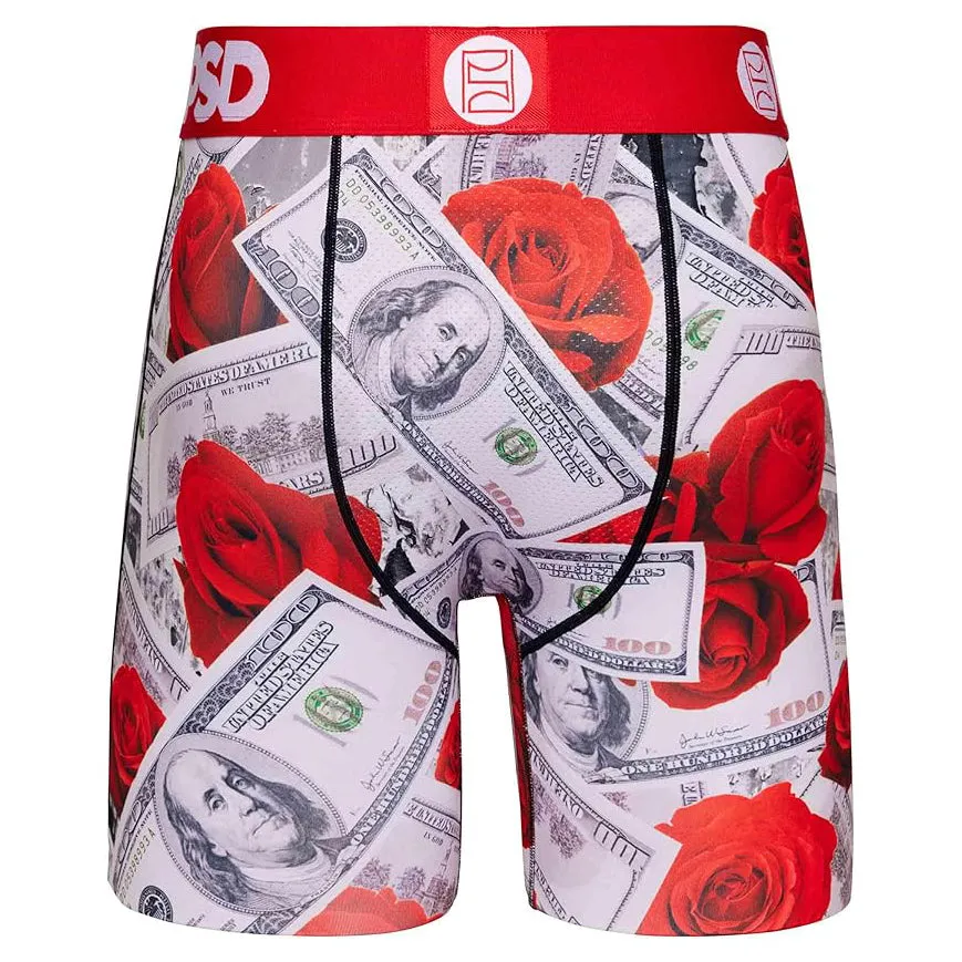 PSD Men's Multicolor Money Print Boxer Briefs Small Underwear (Knit) - 324180192-MUL-S