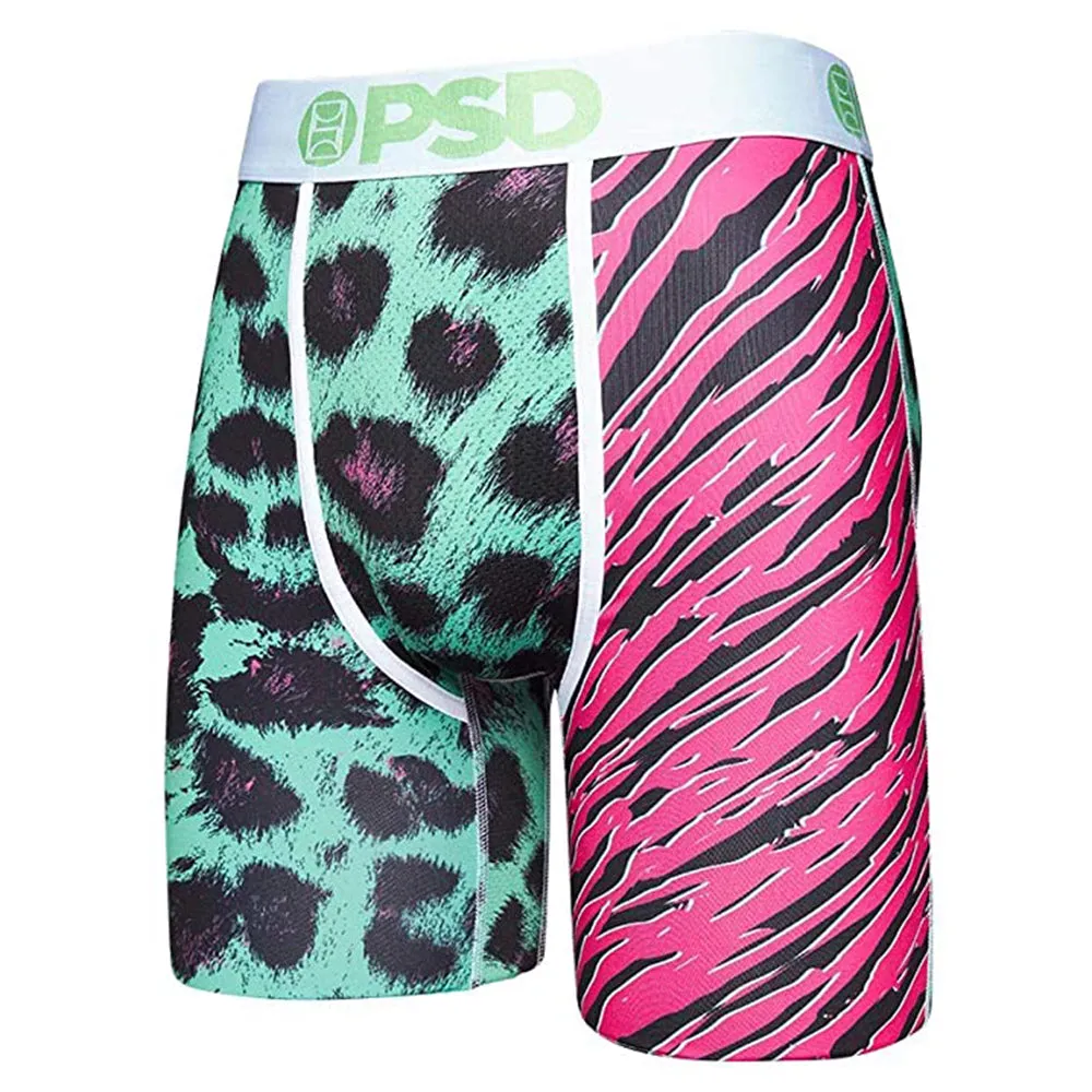 PSD Men's White Neon Cats Boxer Briefs Underwear - 121180006-WHT