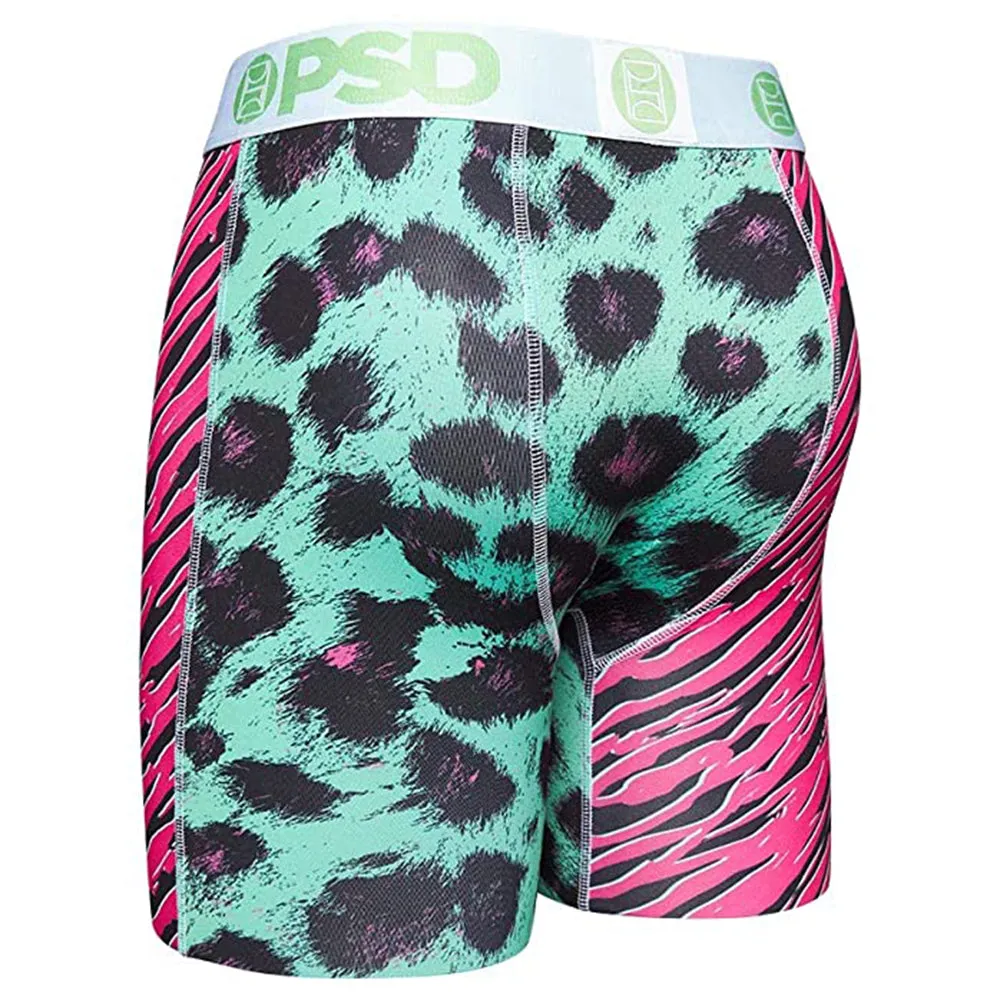 PSD Men's White Neon Cats Boxer Briefs Underwear - 121180006-WHT