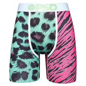 PSD Men's White Neon Cats Boxer Briefs Underwear - 121180006-WHT