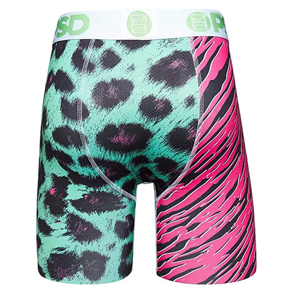 PSD Men's White Neon Cats Boxer Briefs Underwear - 121180006-WHT