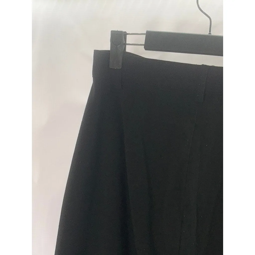 PULL & BEAR Women's Black Solid Wide-Leg Dress Pants SZ M