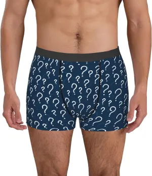 Question Marks Print Boxer Briefs For Men Breathable Underwear-