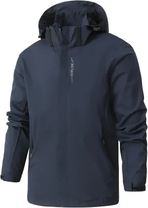 Rain Jacket for Men Lightweight Jackets Hooded Mountain Softshell Windbreaker Windproof Waterproof Hiking Raincoat