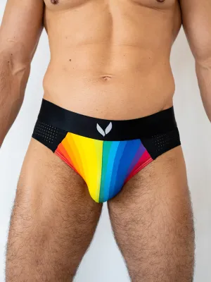 Rainbow Pouch Mesh Briefs - Black