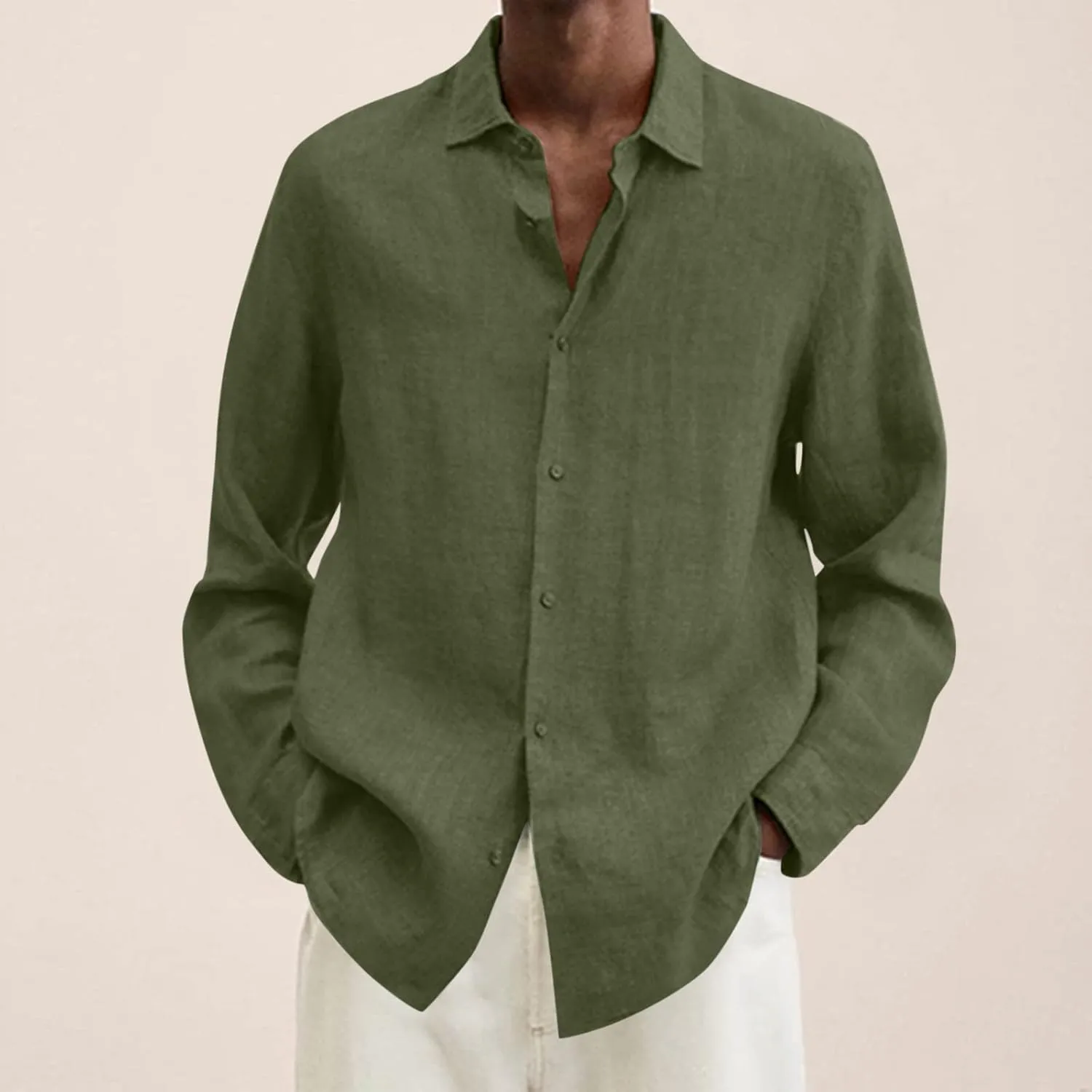 Relaxed Fit Button Down Shirts for Men Casual Plain Dress Shirt Fall Long Sleeve T-Shirt Regular Fit Beach Tee Tops