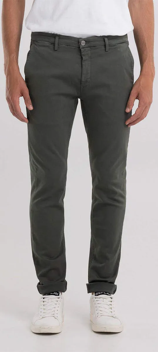 Replay Zeumar Hyperflex Chino Dark Green For Men