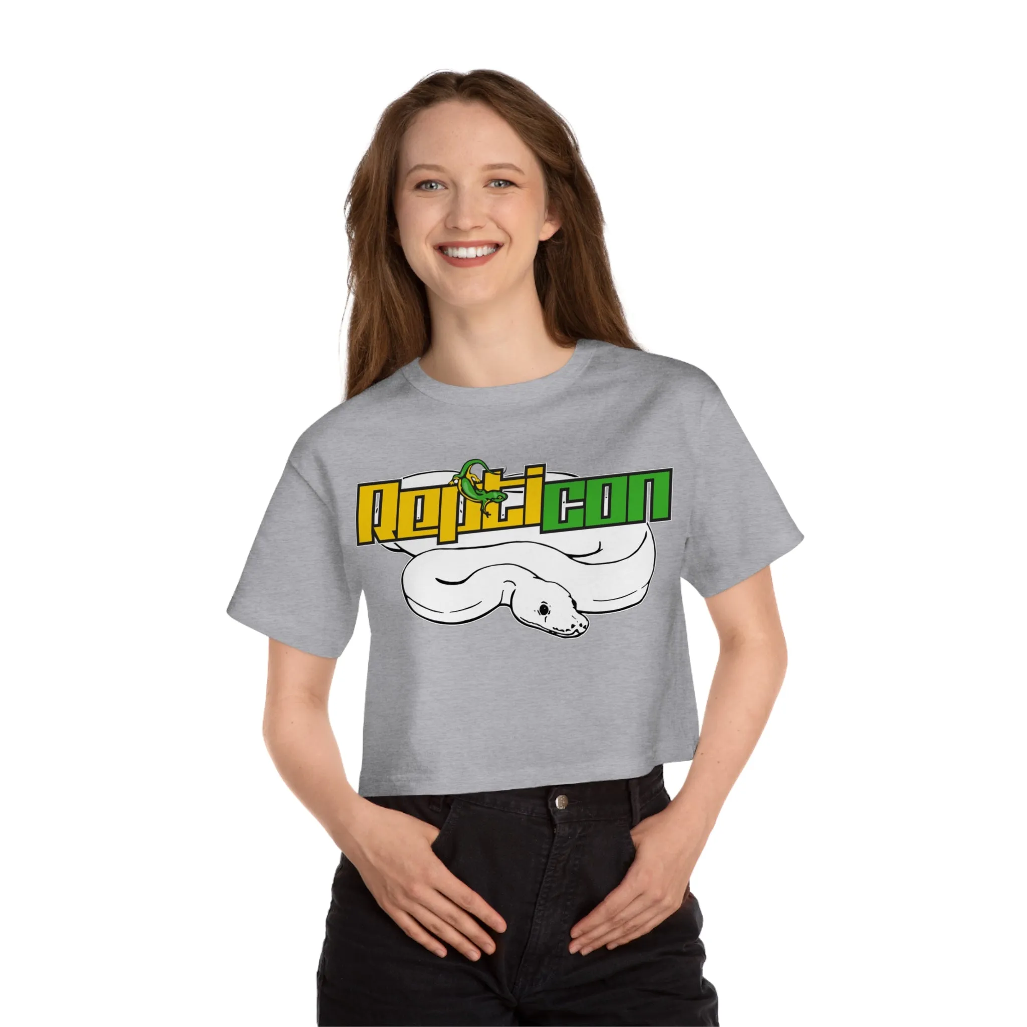 Repticon Champion Women's Heritage Cropped T-Shirt w/ White Ball Python
