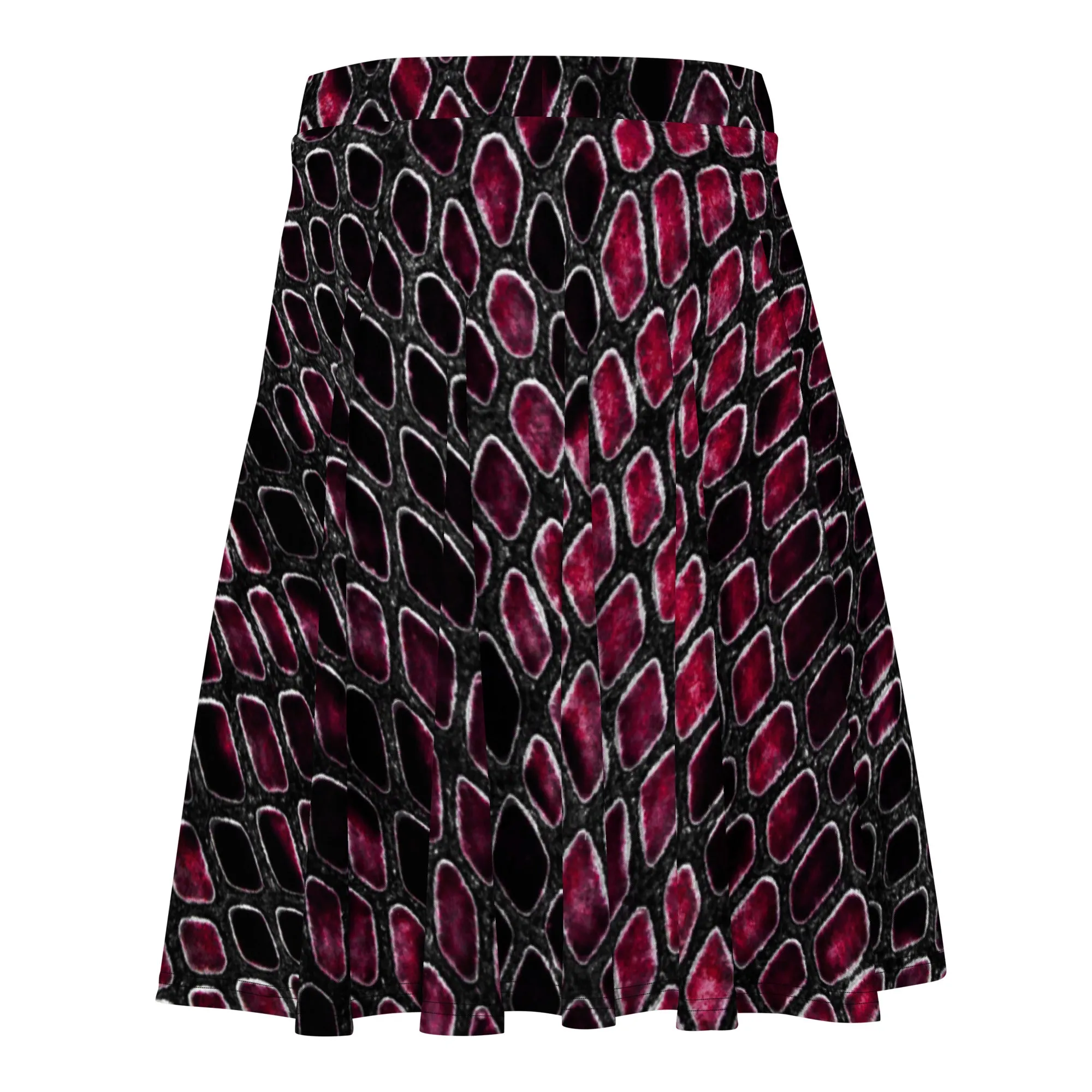 Reptile Print Flared Skater Skirt for Women, lioness-love
