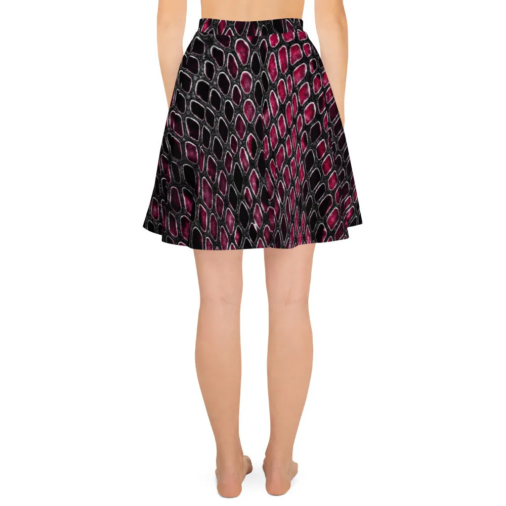 Reptile Print Flared Skater Skirt for Women, lioness-love