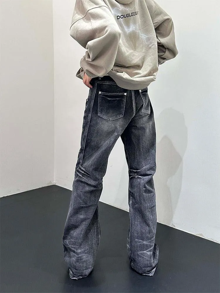 Retro Minority Splicing Worn Jeans