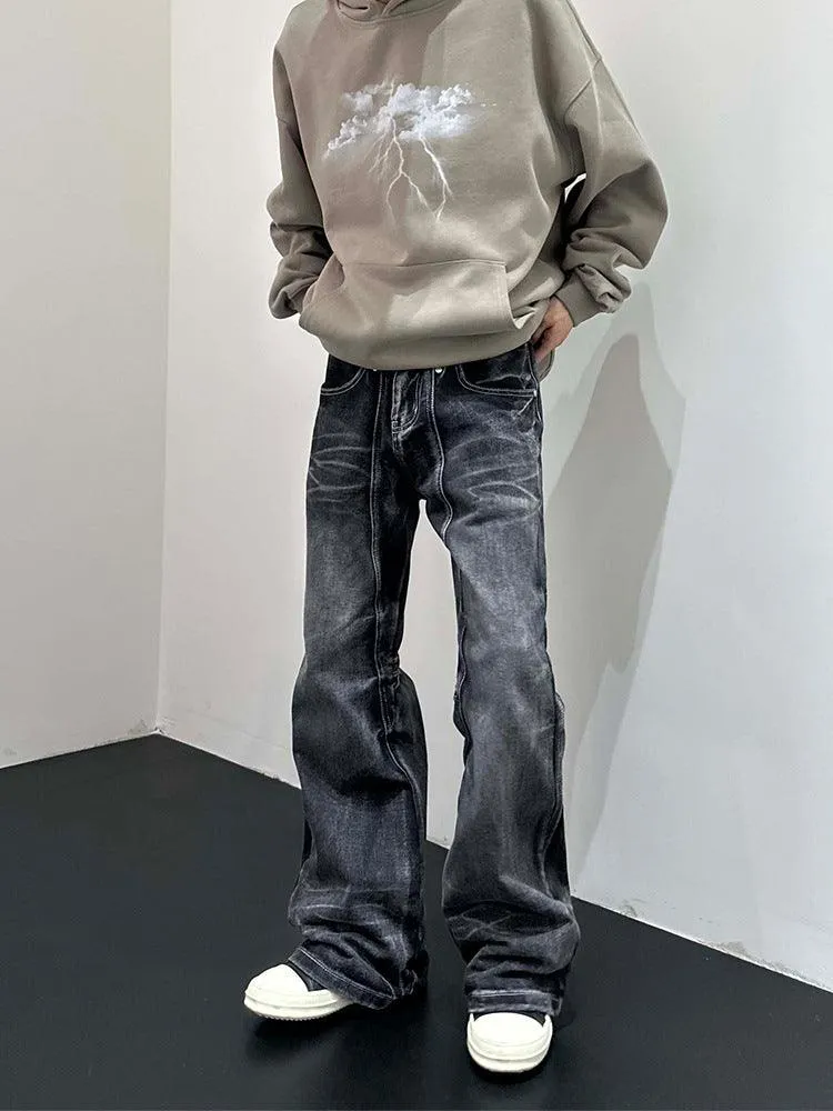 Retro Minority Splicing Worn Jeans