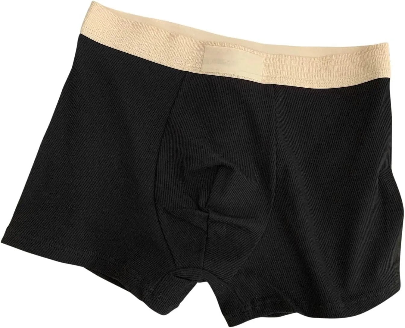 Rib Cotton Boxer Briefs for Men Casual Soft Underwear Mens Plain Breathable Boxers Ribbed Trunks Underwear