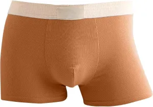 Rib Cotton Boxer Briefs for Men Casual Soft Underwear Mens Plain Breathable Boxers Ribbed Trunks Underwear