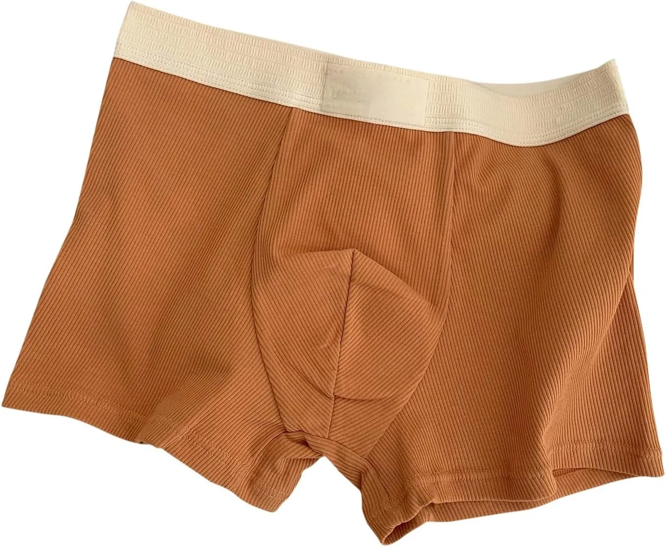 Rib Cotton Boxer Briefs for Men Casual Soft Underwear Mens Plain Breathable Boxers Ribbed Trunks Underwear