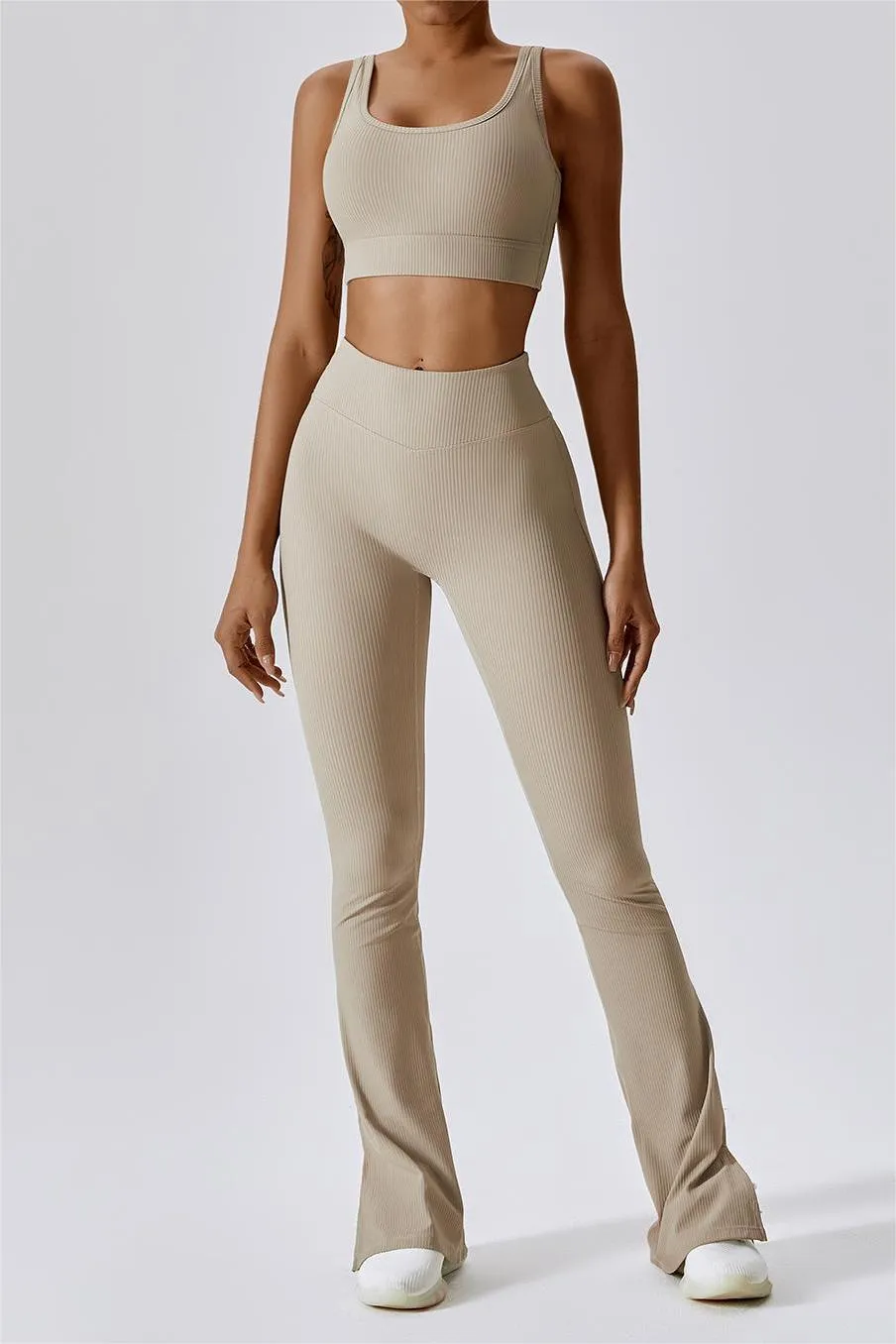 Ribbed Caged Back Sports Bra