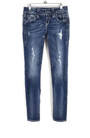 Rock Revival Women's Blue Noelle Medium Wash Skinny Jeans - Size 28