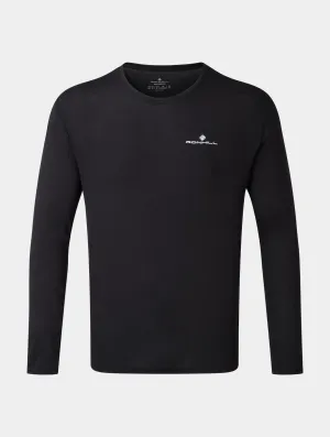 Ronhill Mens Core L/S Training Running Top Lightweight Fast Dry - Black / White