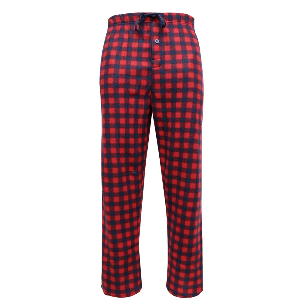 Rugged Frontier Men's Plaid Fleece 2 Piece Loungewear Pajama Set