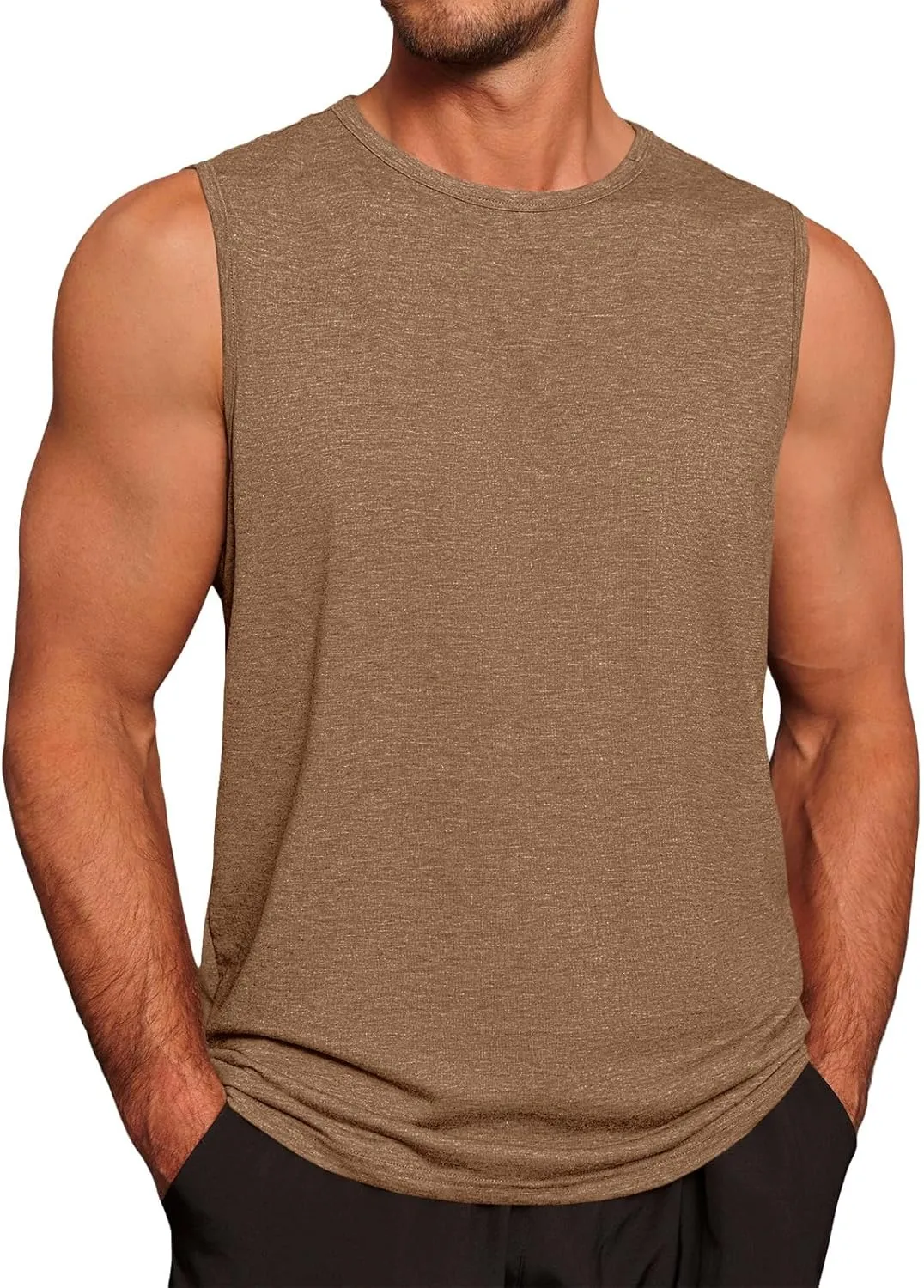 Runcati Mens Workout Tank Tops Sleeveless Gym Muscle Athletic T Shirts Casual Summer Beach Tops