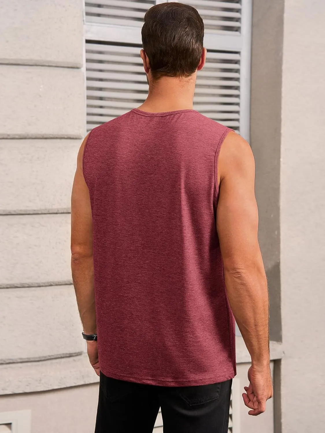 Runcati Mens Workout Tank Tops Sleeveless Gym Muscle Athletic T Shirts Casual Summer Beach Tops