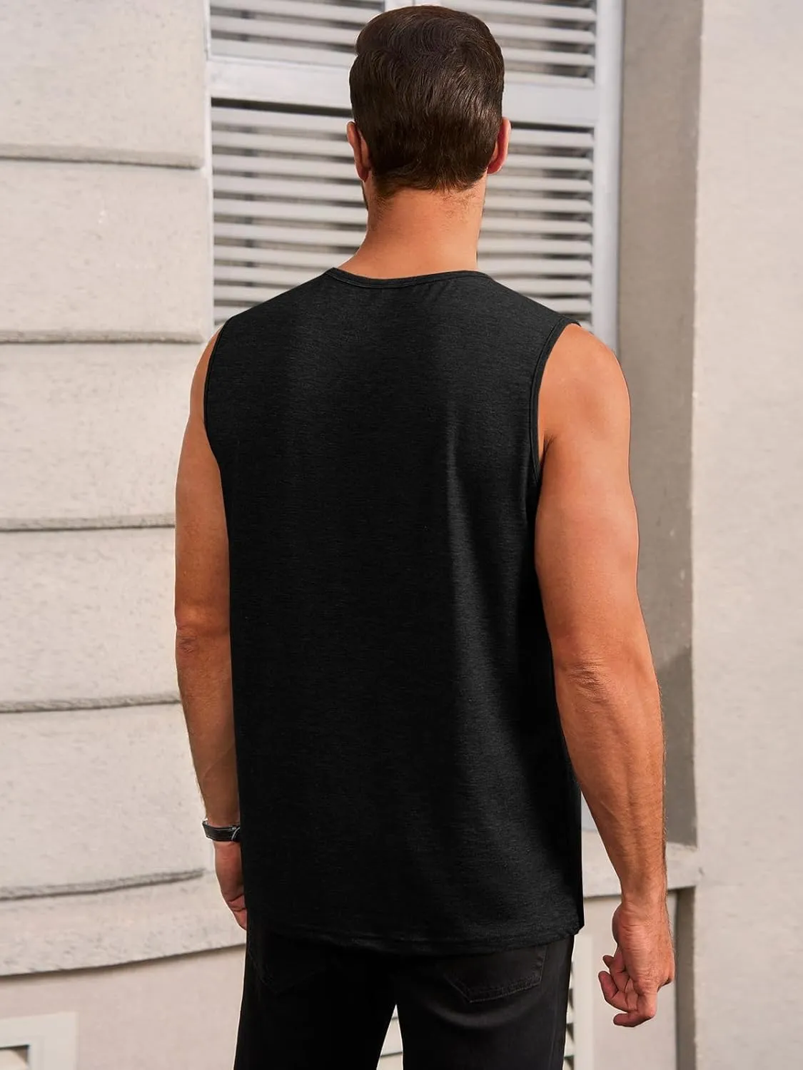 Runcati Mens Workout Tank Tops Sleeveless Gym Muscle Athletic T Shirts Casual Summer Beach Tops