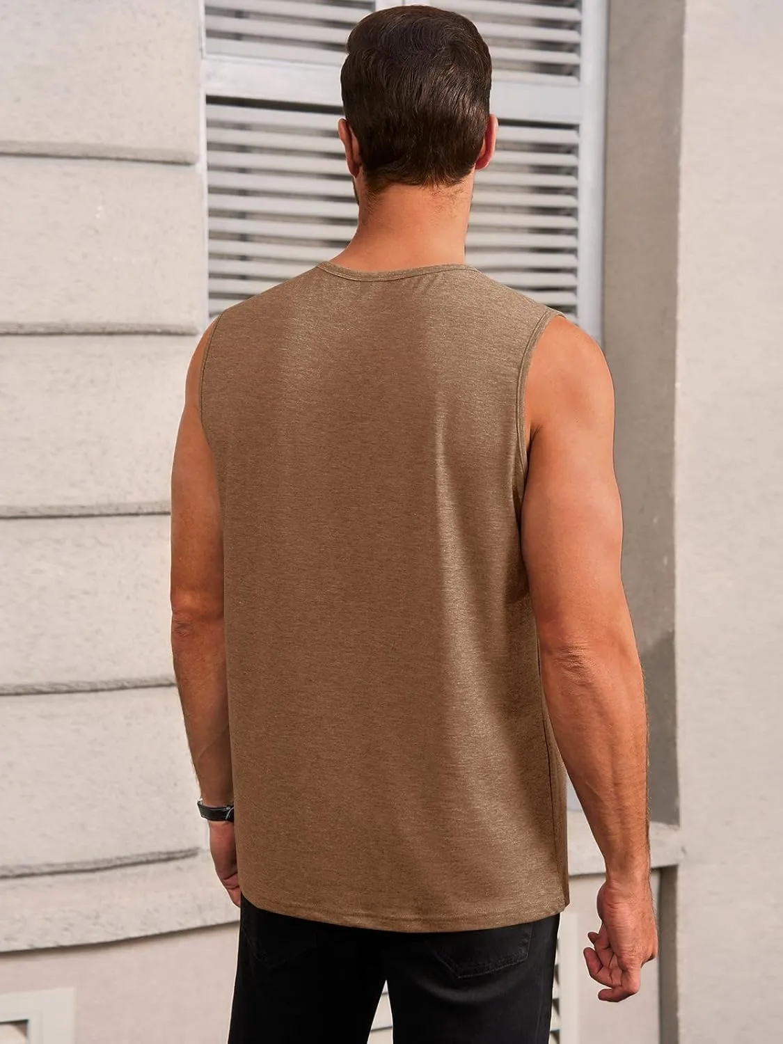 Runcati Mens Workout Tank Tops Sleeveless Gym Muscle Athletic T Shirts Casual Summer Beach Tops
