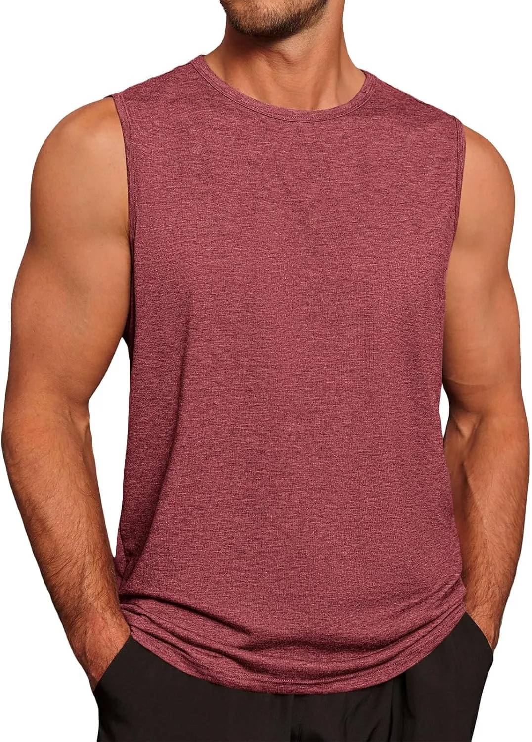 Runcati Mens Workout Tank Tops Sleeveless Gym Muscle Athletic T Shirts Casual Summer Beach Tops