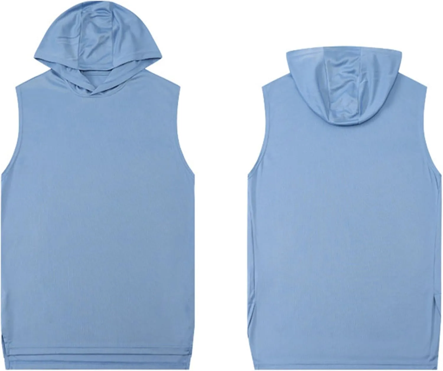 Running Shirts for Men Muscle Fit Hooded Tank Tops Breathable Quick Dry Basic Tees Casual Workout Gym Active T Shirt
