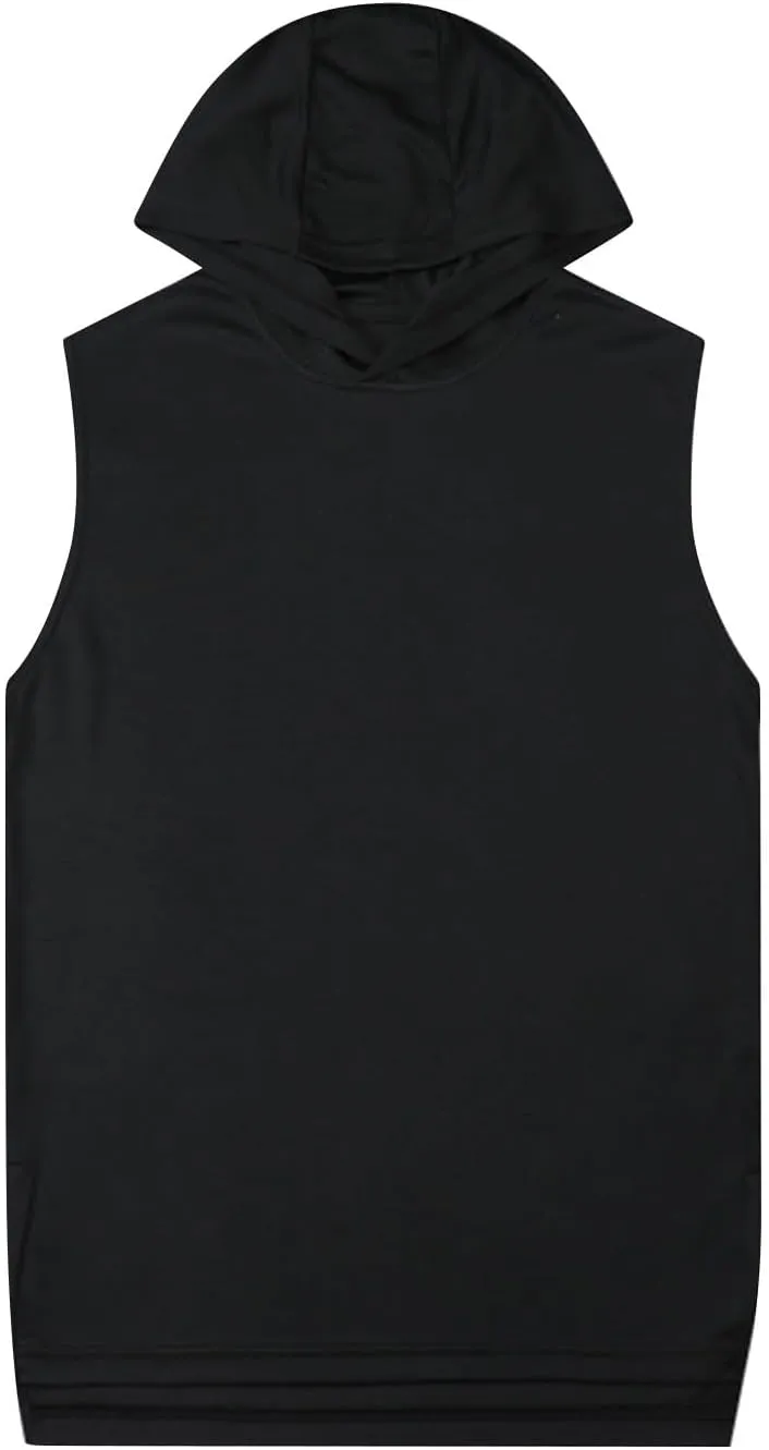 Running Shirts for Men Muscle Fit Hooded Tank Tops Breathable Quick Dry Basic Tees Casual Workout Gym Active T Shirt
