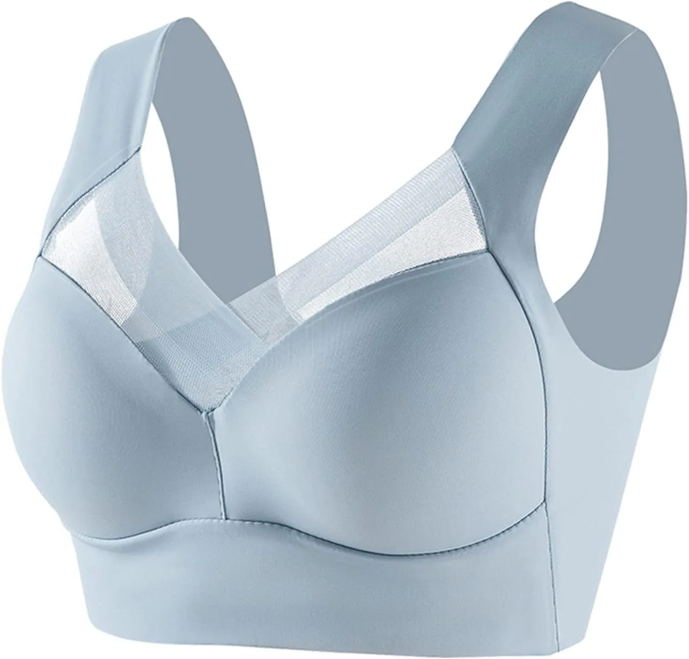 Rvidbe Women Bras Wireless Full Coverage No Underwire Push Up Lace V Neck Sports Bras Seamless Comfortable Yoga Bra Underwear