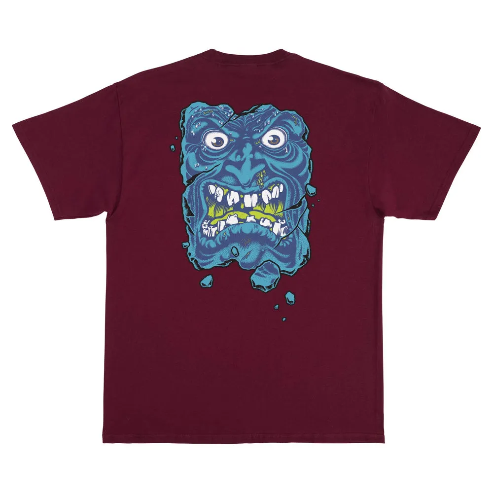 Santa Cruz Roskopp Destruct Face Mens T-Shirt - MAROON