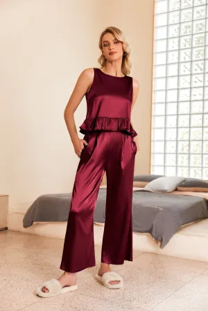 Satin Ruffle 2-Piece Pajamas Set (US Only)