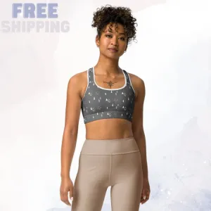 Scandinavian Forest Gray Sports Bra or Bathing Suit Top
