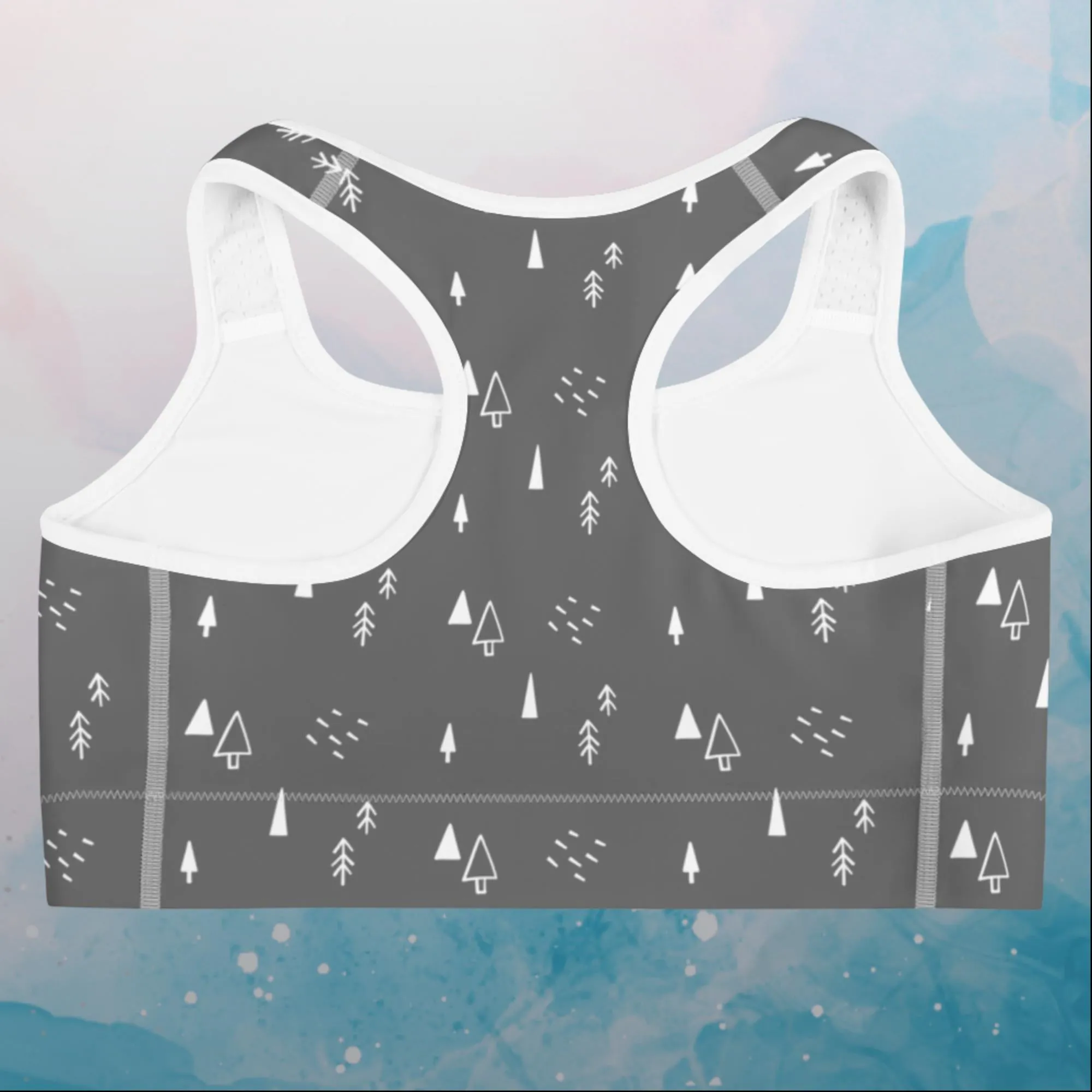 Scandinavian Forest Gray Sports Bra or Bathing Suit Top