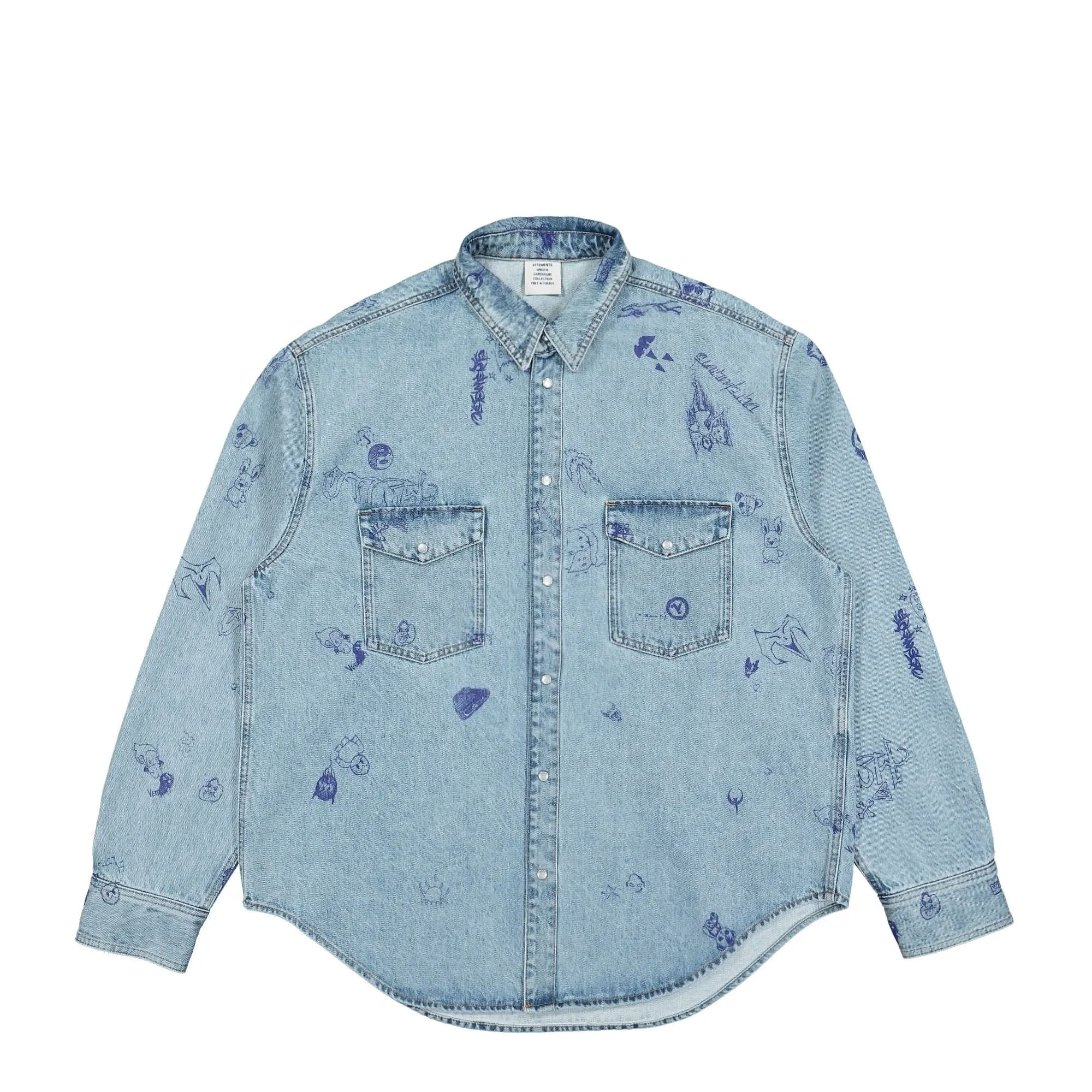 Scribbled Denim Shirt Orta 2801