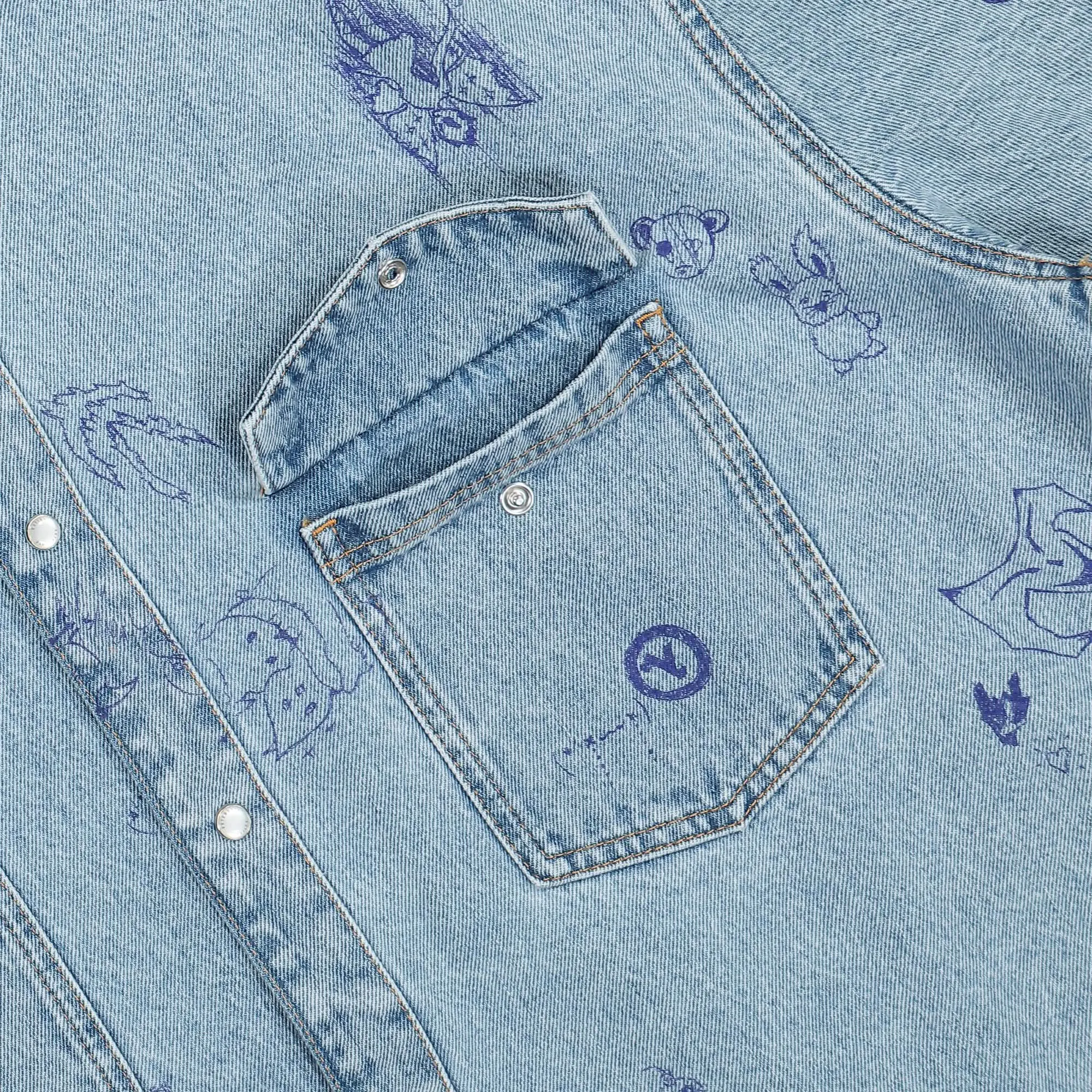 Scribbled Denim Shirt Orta 2801
