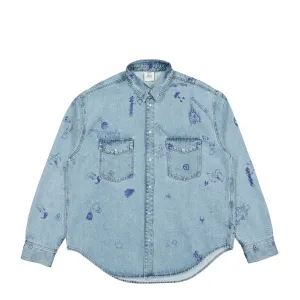 Scribbled Denim Shirt Orta 2801