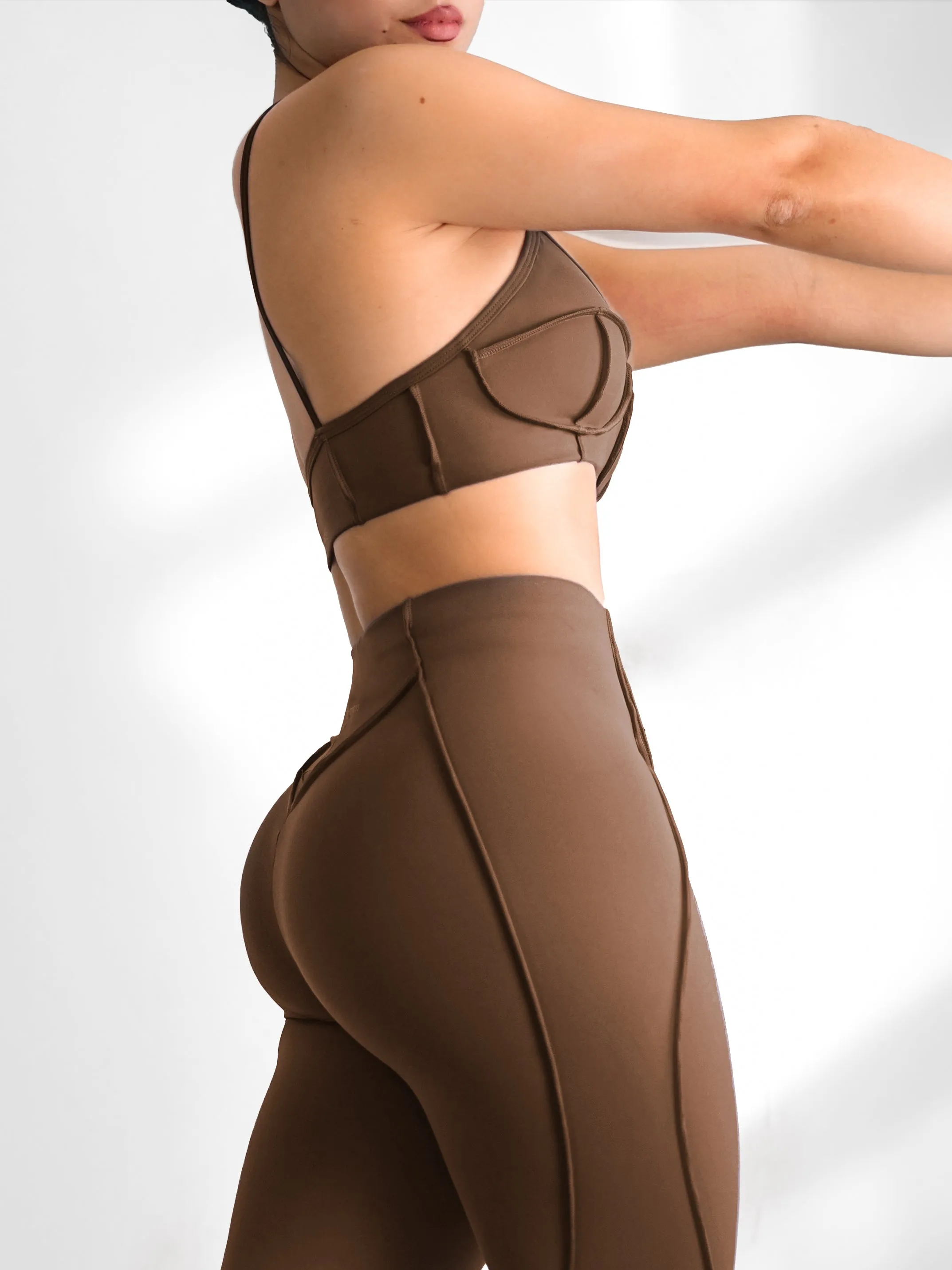 Seam Sculpt Sports Bra (Gingerbread)