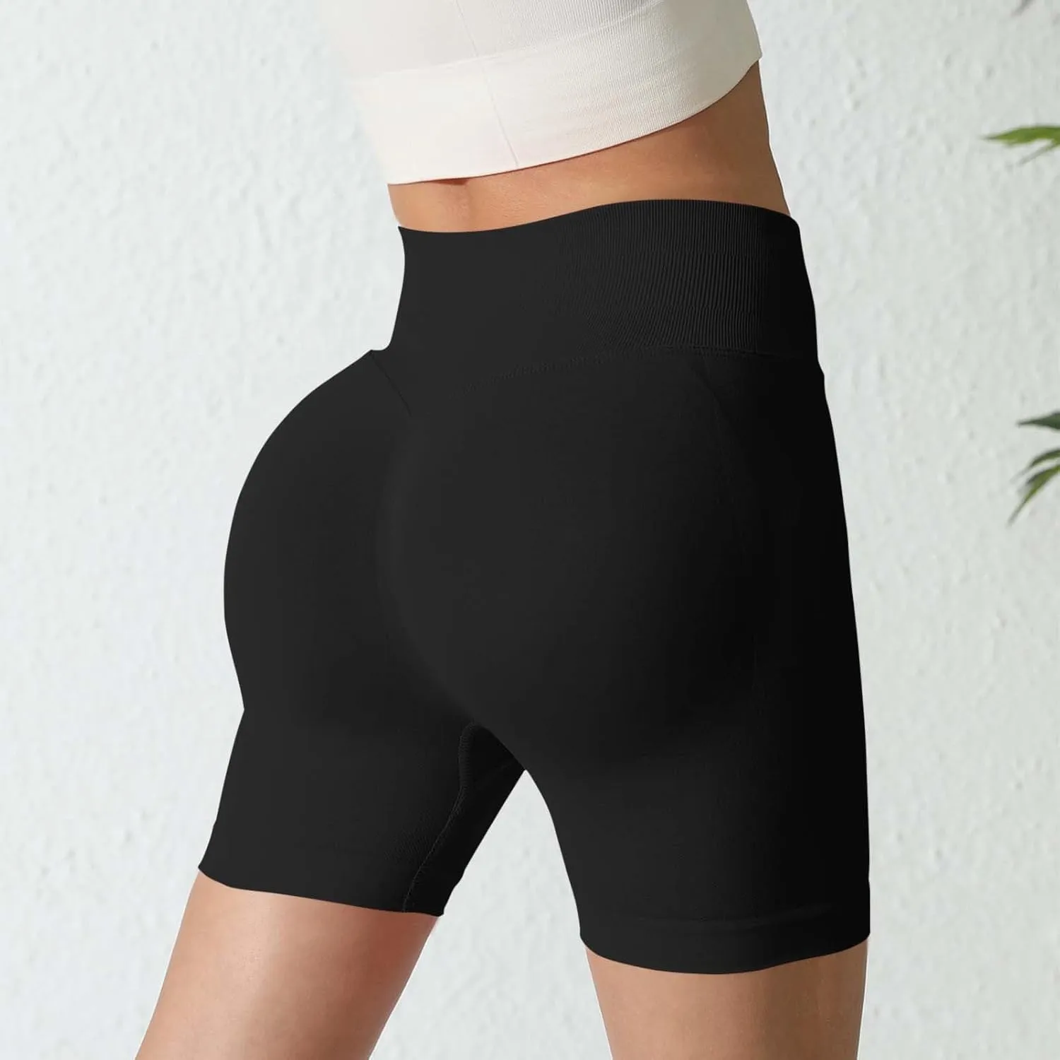 Seamless Biker Shorts for Women, High Waisted Workout Compression Yoga Shorts Gym Running Active Fitness Shorts